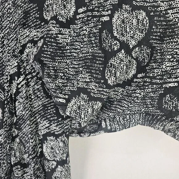 Vetiver Retrograde Kimono Dress Big Butterfly Black and White All Over Pattern, - Picture 8 of 12